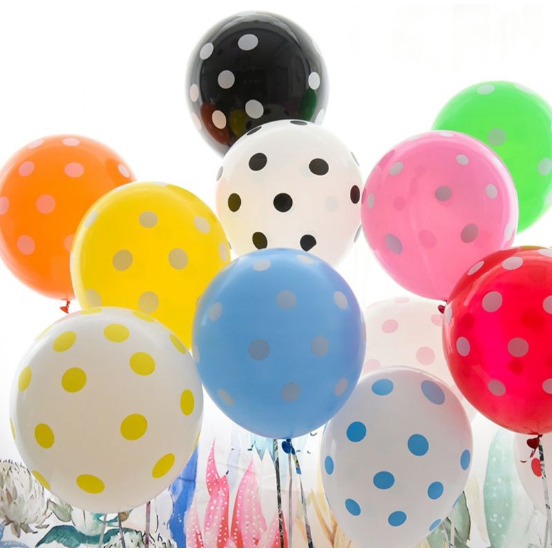 Balon Lateks Motif Polkadot 40Pcs Dekorasi Ulang Tahun Party