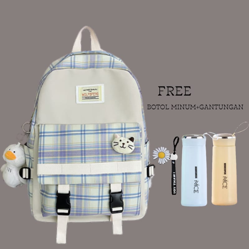 Tas Anak Sekolah Laki laki Simple SD SMP SMA Ransel Backpack Cowok Cewek Garsel