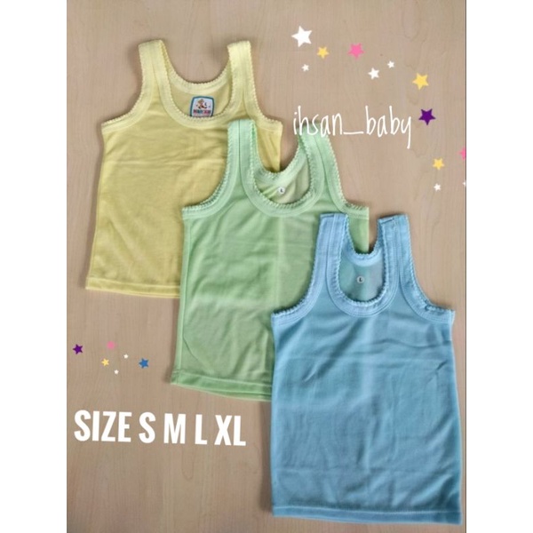 3 PCS singlet bayi/anak WARNA UKURAN S M L XL