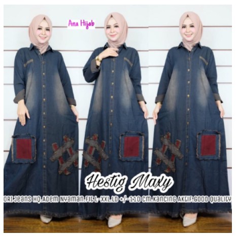 HESTIG Maxi || serina jeans maxi gamis