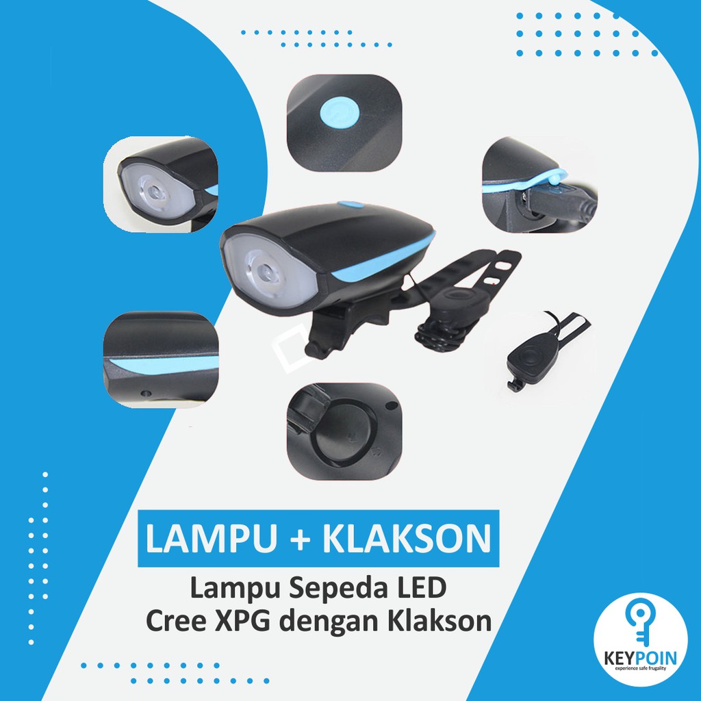 TaffLED Lampu Sepeda LED Cree XPG dengan Klakson Sepeda