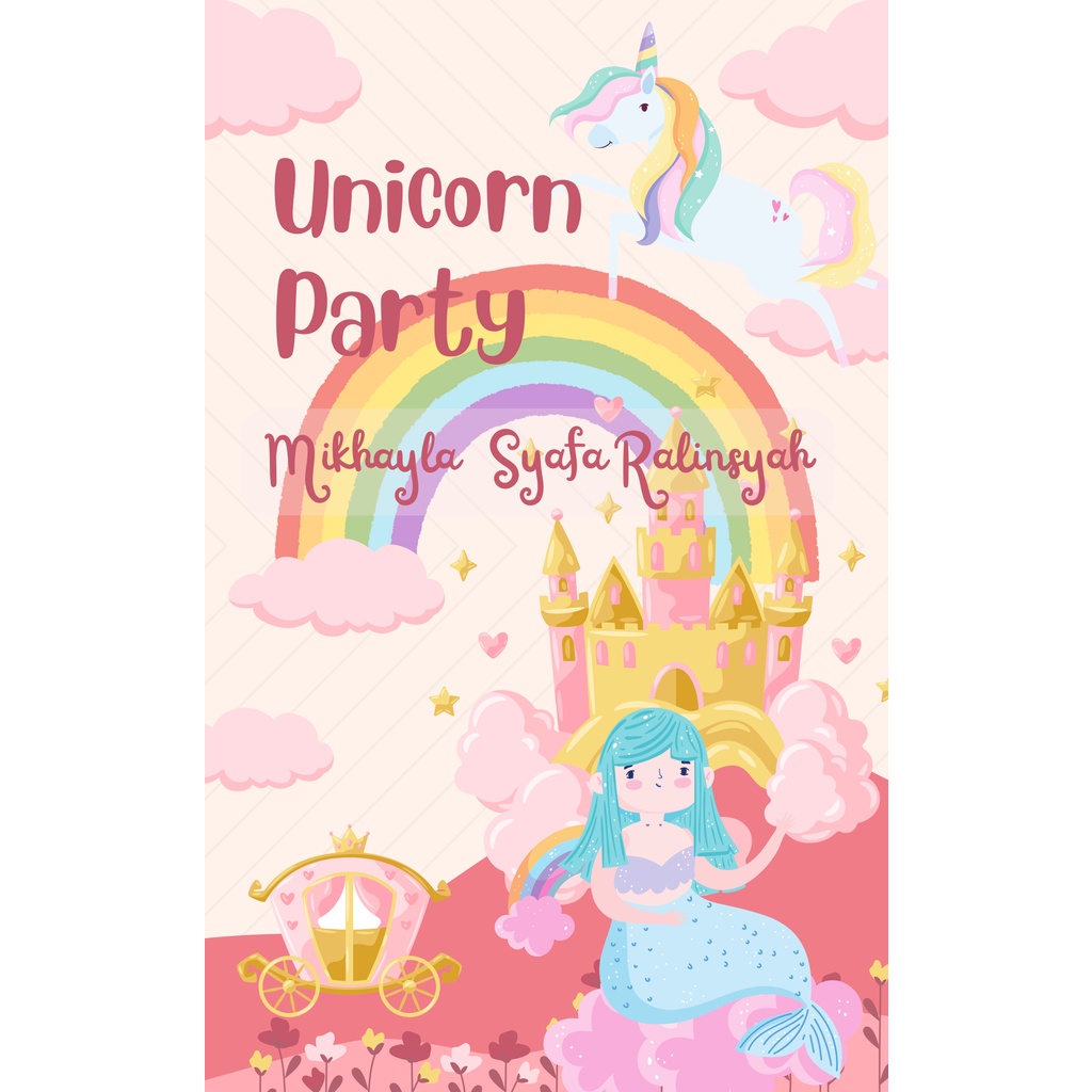 Undangan ulang tahun unicorn