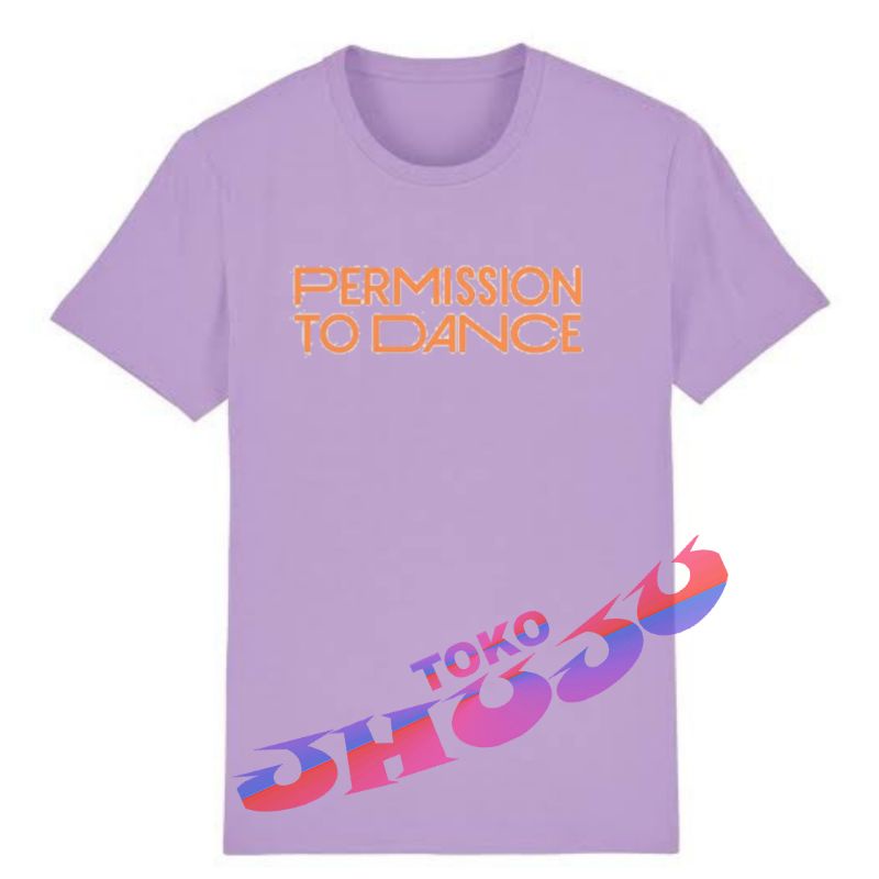 Baju T shirt BTS Permission to dance sablon oren