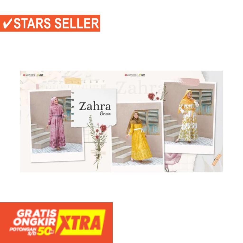 BUSANA MUSLIM PEREMPUAN FASHIONABLE CEWEK CANTIK / GAMIS/DRESS/ZAHRA BY YASMEERA/BUSUI/SYARI