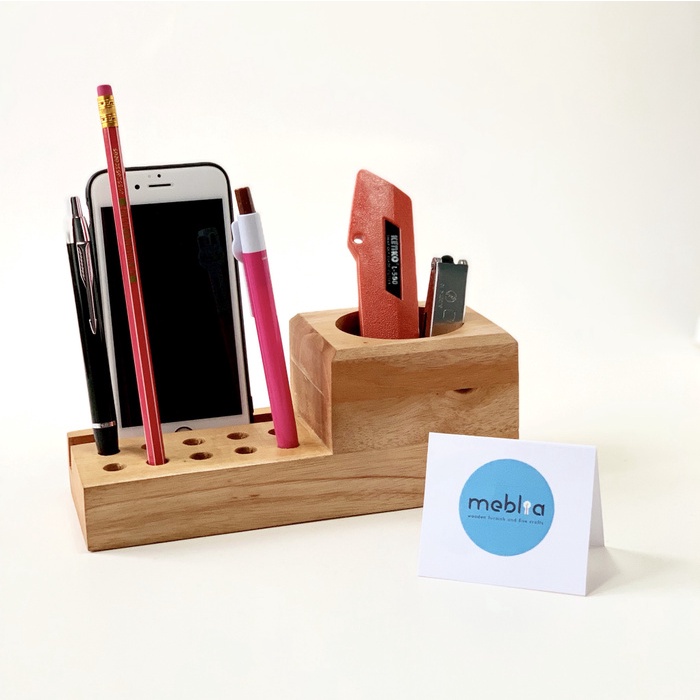 

READY Wooden Desk Organizer Tempat Alat Tulis Tempat Pensil Tempat Handphone TERLARIS