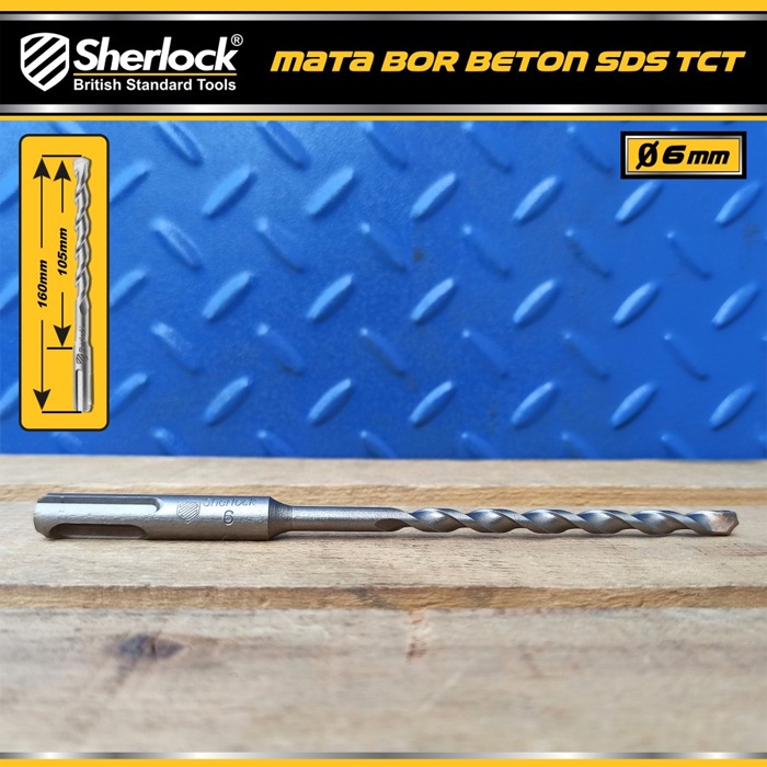 Mata Bor Beton SDS TCT 6 mm Original Sherlock Panjang 160 mm