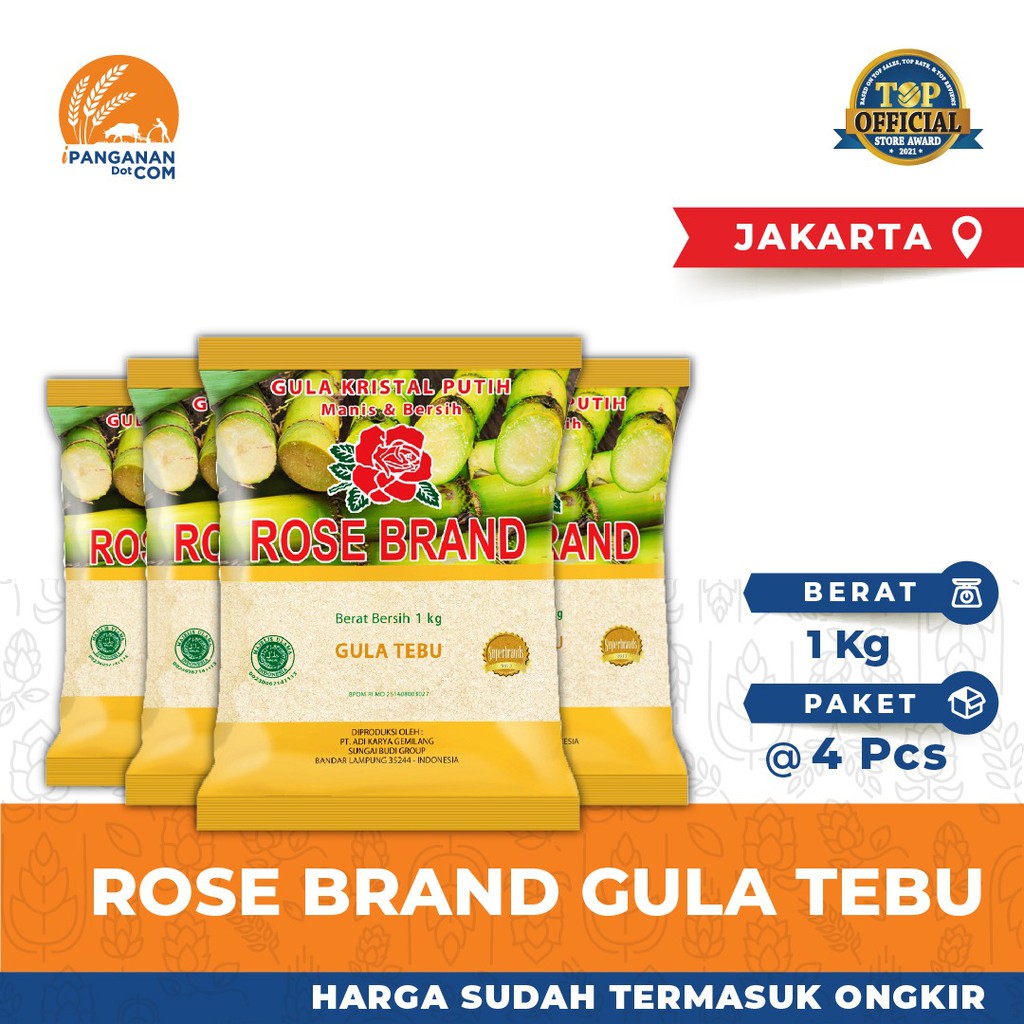 

Rose Brand Gula Tebu 1kg x 4Pack (Harga + Ongkir)