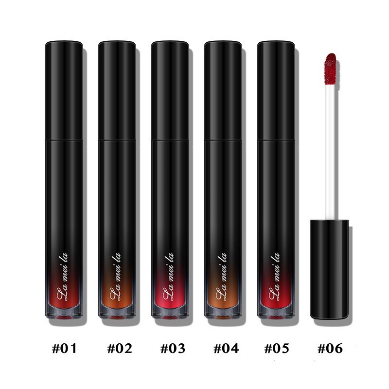 SHINE STAR - [ COD ] COD - LAMEILA LIPSTICK BLACK EDITION Lip Gloss Pelembab Bibir Tahan Lama Lip Glaze Lipstik Cair