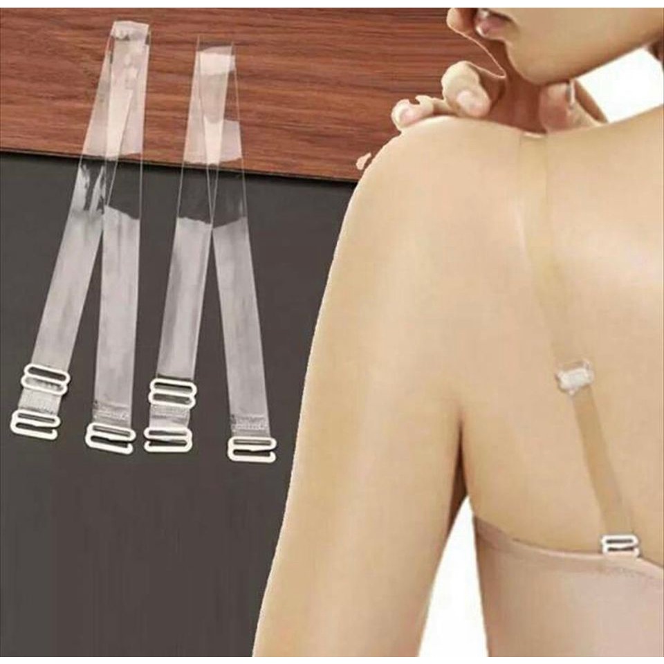 ic Tali bra Transparan Sepasang / Tali Bra Bening / Tali BH Bening / Tali Bra Transparan / Tali BH Silicone /Tali BH Bening Invisible Bra Super stretch Strap Bra Premium Quality