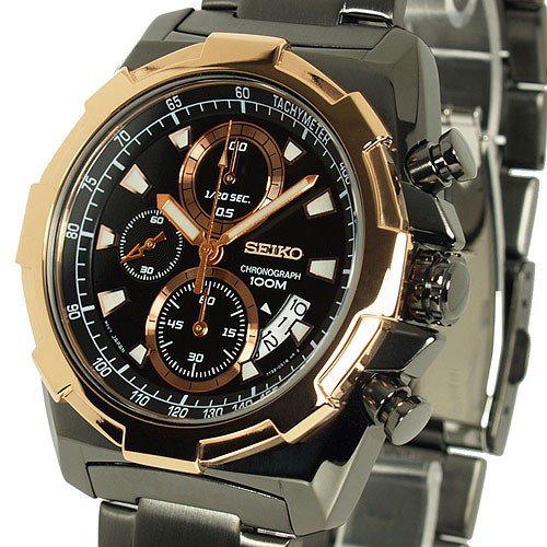 Seiko Quartz SNDD54P1 Chronograph Gold Plated Bezel | Jam Pria SNDD54