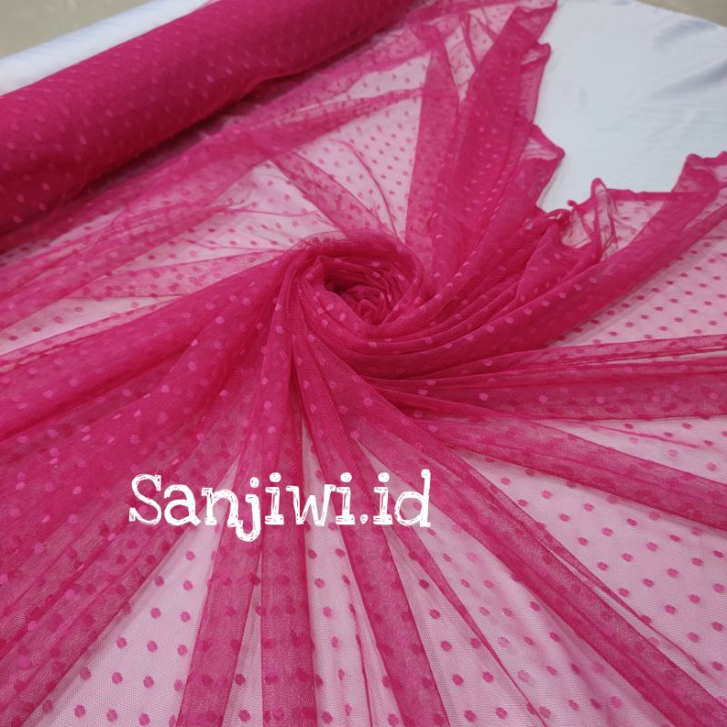 Kain Tile Polkadot/Kain Tille Dot/Soft Tulle-Pink fanta