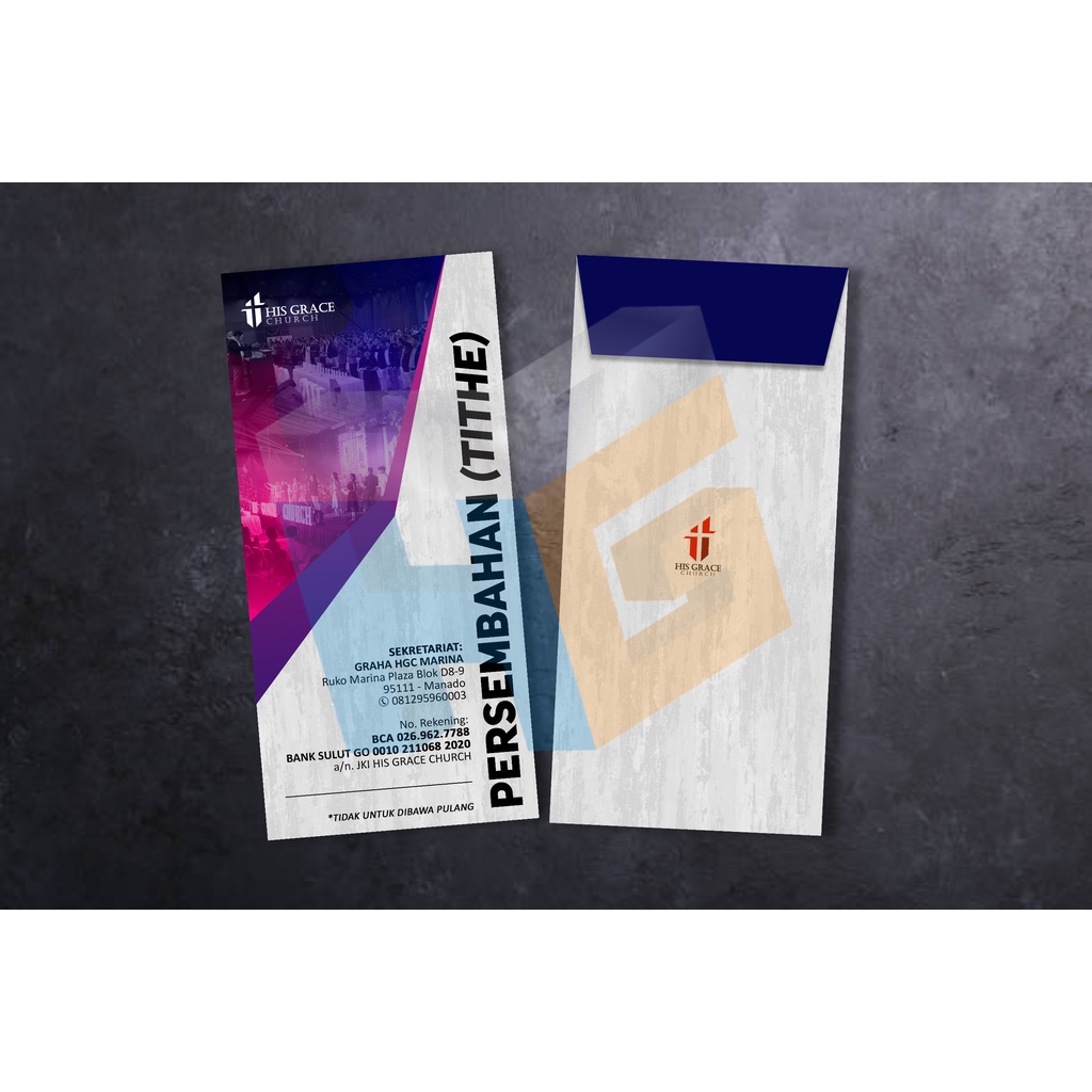 

Amplop Persembahan buat His Grace Church Marina 11cmx23cm