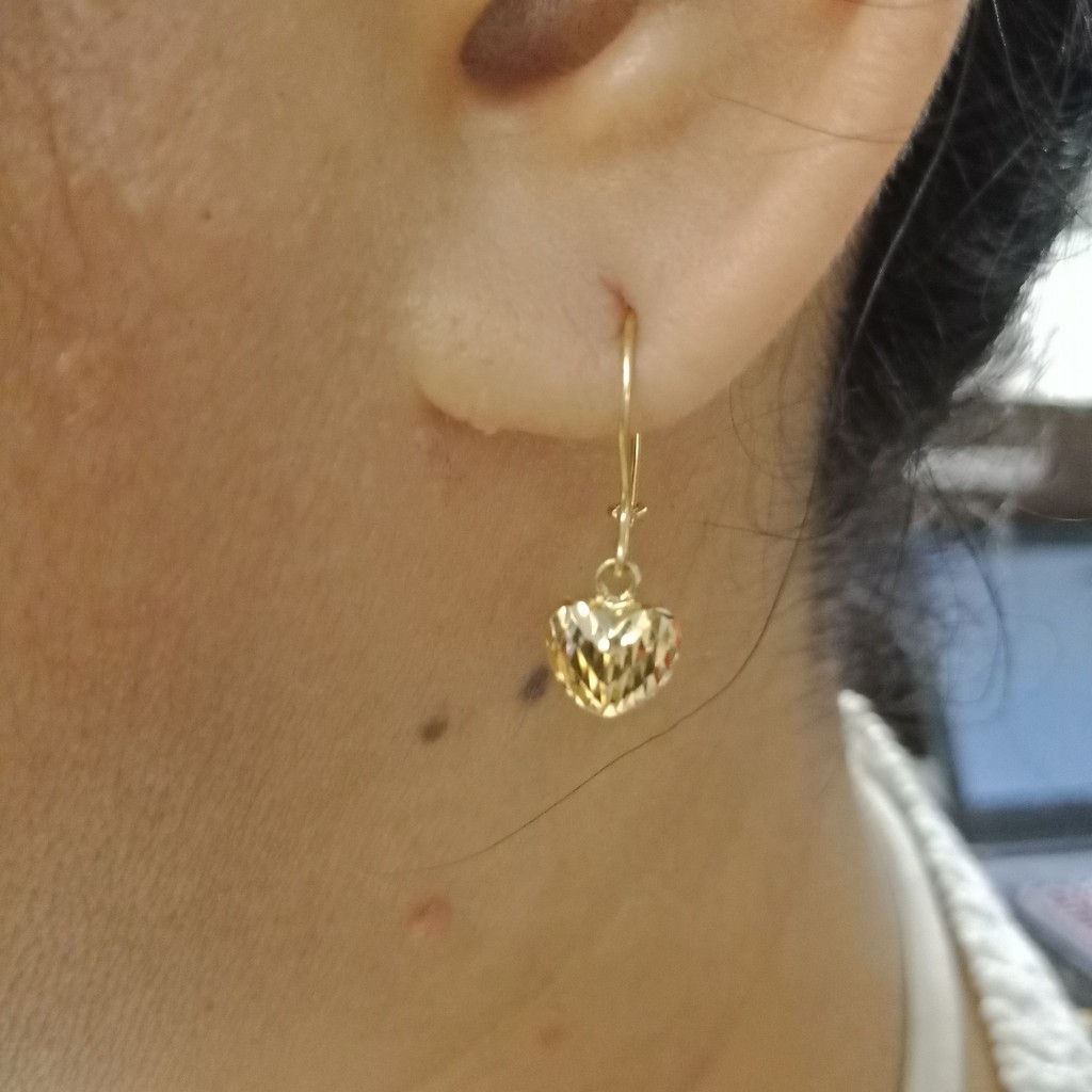 Anting anak dan dewasa emas asli kadar 700 70% 22 1 satu g gr gram gold love ukir