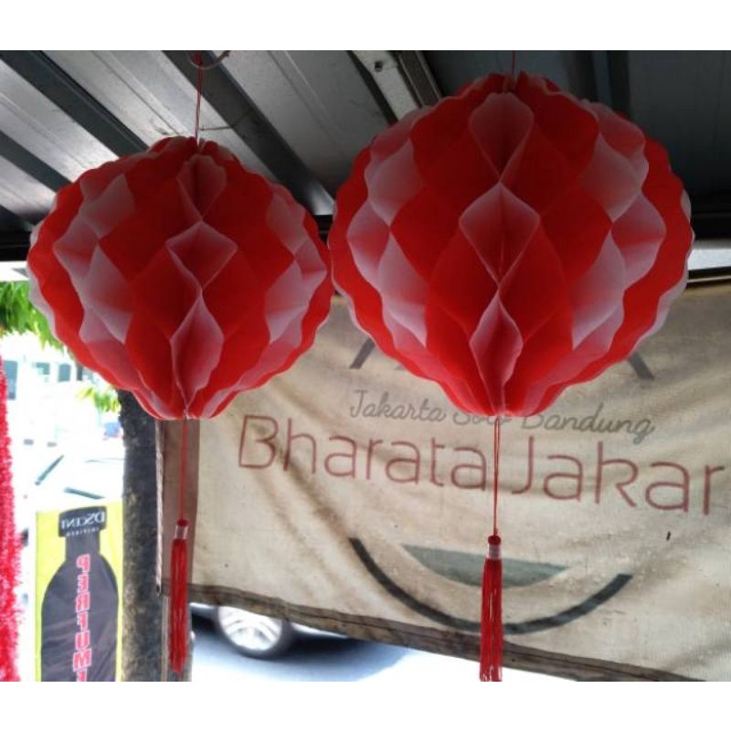 Hiasan Lampion Merah Putih 25cm Dekorasi Hut RI 17 Agustus lampion Merah Putih 26 cm