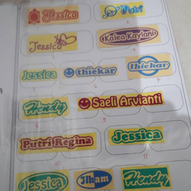 

Stiker nama Cutting