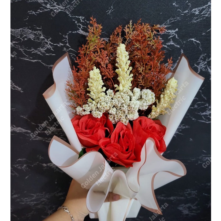 Flower bouquet - buket bunga artificial hadiah valentine kado wisuda sidang birthday