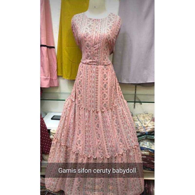 gamis sifon ceruti baby doll