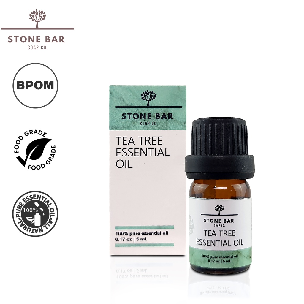 STONEBAR Tea Tree Essential Oil 5 ML Minyak Esensial Aromatheraphy Diffuser Aromaterapi BPOM STO-M