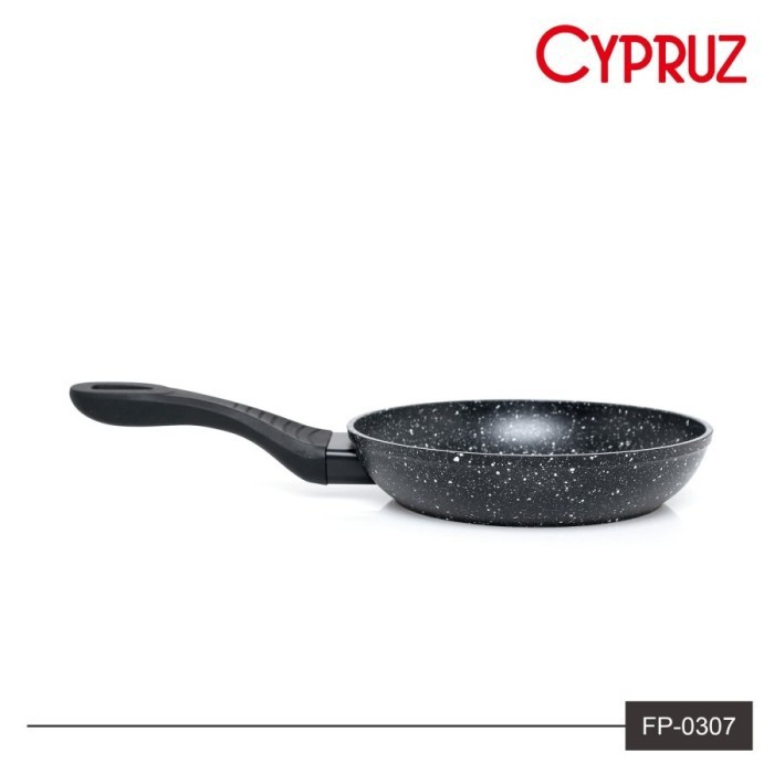 Wajan Cypruz FP0307 Fry Pan Black Marble Ceramic 24cm Anti Gores