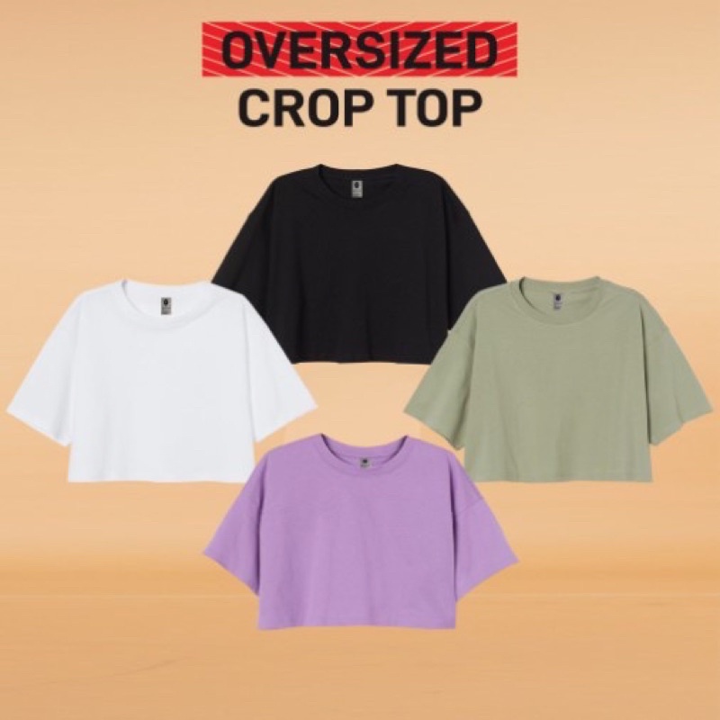 CROP TOP OVERSIZED TEE POLOS COTTON COMBED 30S ADEM ABG ATASAN MURAH MODELLANO