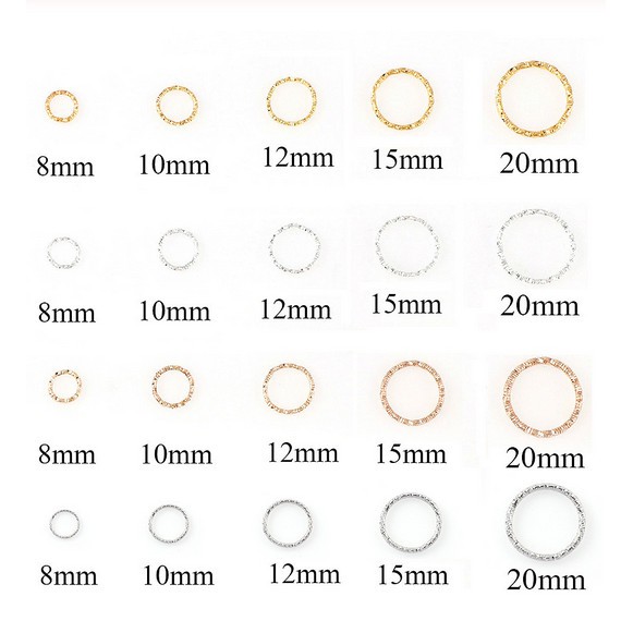 Aksesoris Perhiasan Cincin Bulat Ukuran 8 / 10 / 12mm / 15mm / 20mm