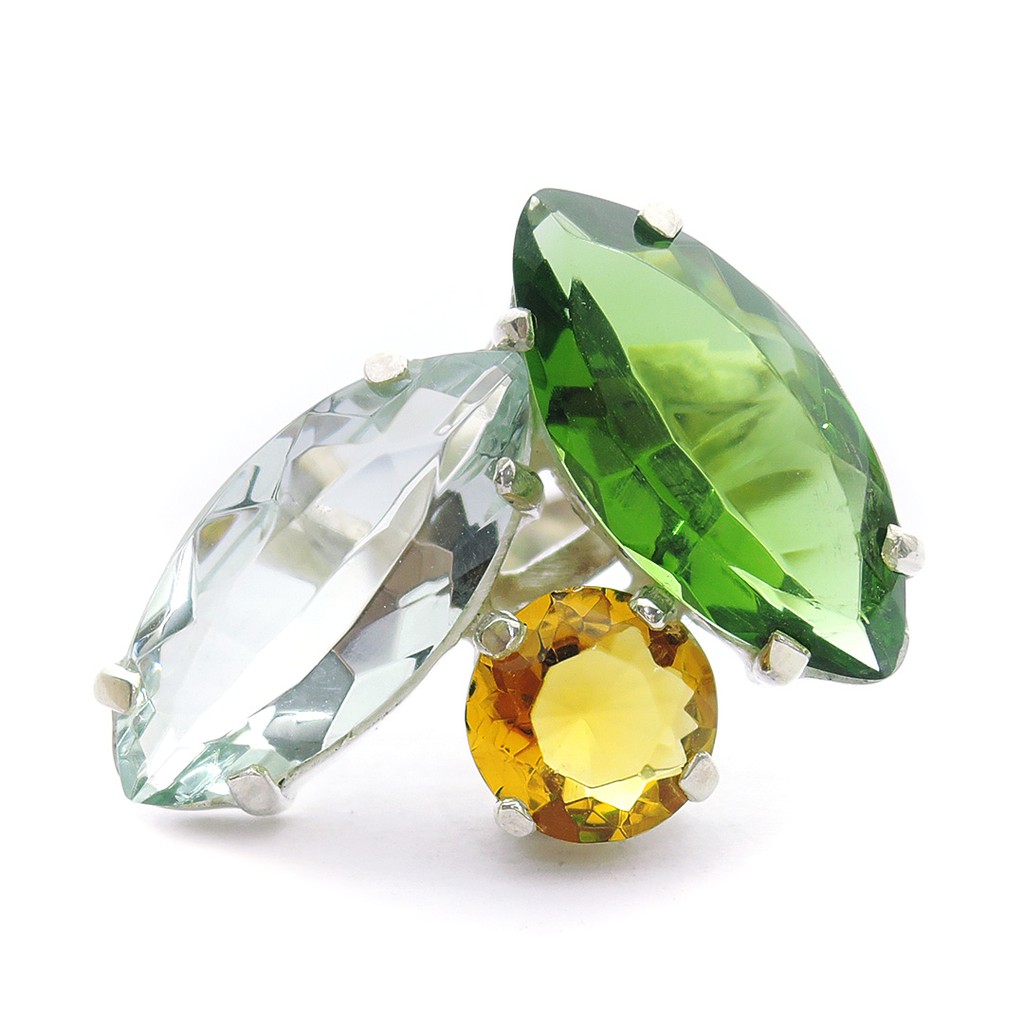 Cincin Perak Batu Obsidian Green Obsidian Orange Obsidian Light Green