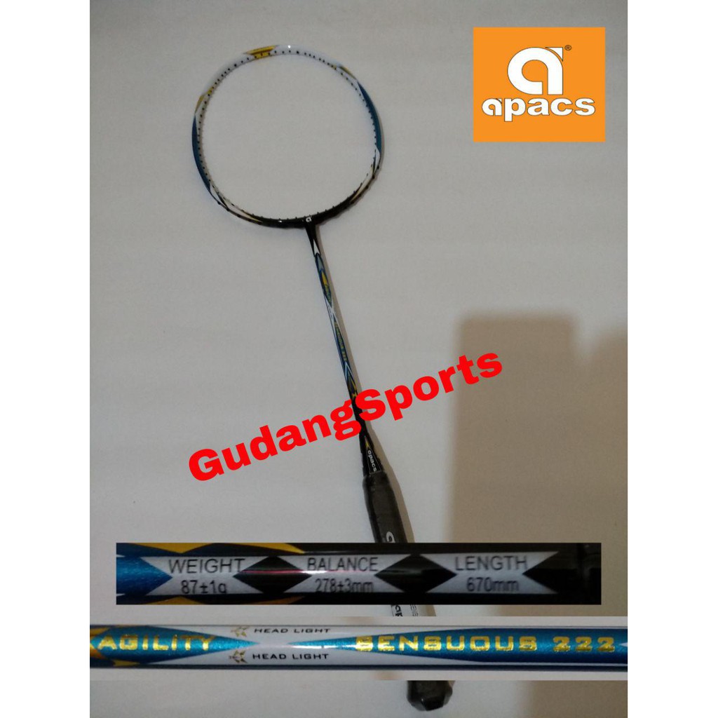 Raket Badminton Apacs Agility Sensuous 222 Original Merk Apacs