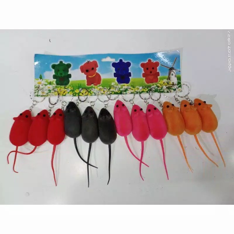 Gantungan Kunci Tikus Bunyi Key Chain Mouse Keychain Warna Random