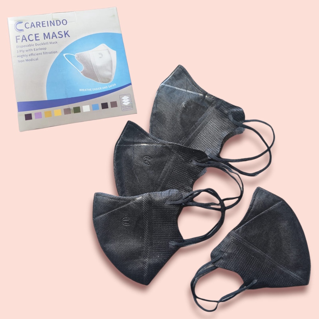 CAREINDO - MASKER DUCKBILL RAVA CAREINDO 3PLY EMBOS C BOX ISI 50 GARIS FACE MASK - MIRIP UTAMA