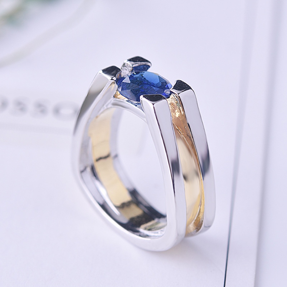 Hu Hu Hu Hu Hu Alat Bantu Pasang Kacamata♡ Cincin Wanita Desain Geometri Hias Sapphire Imitasi Untuk Pestahadiah