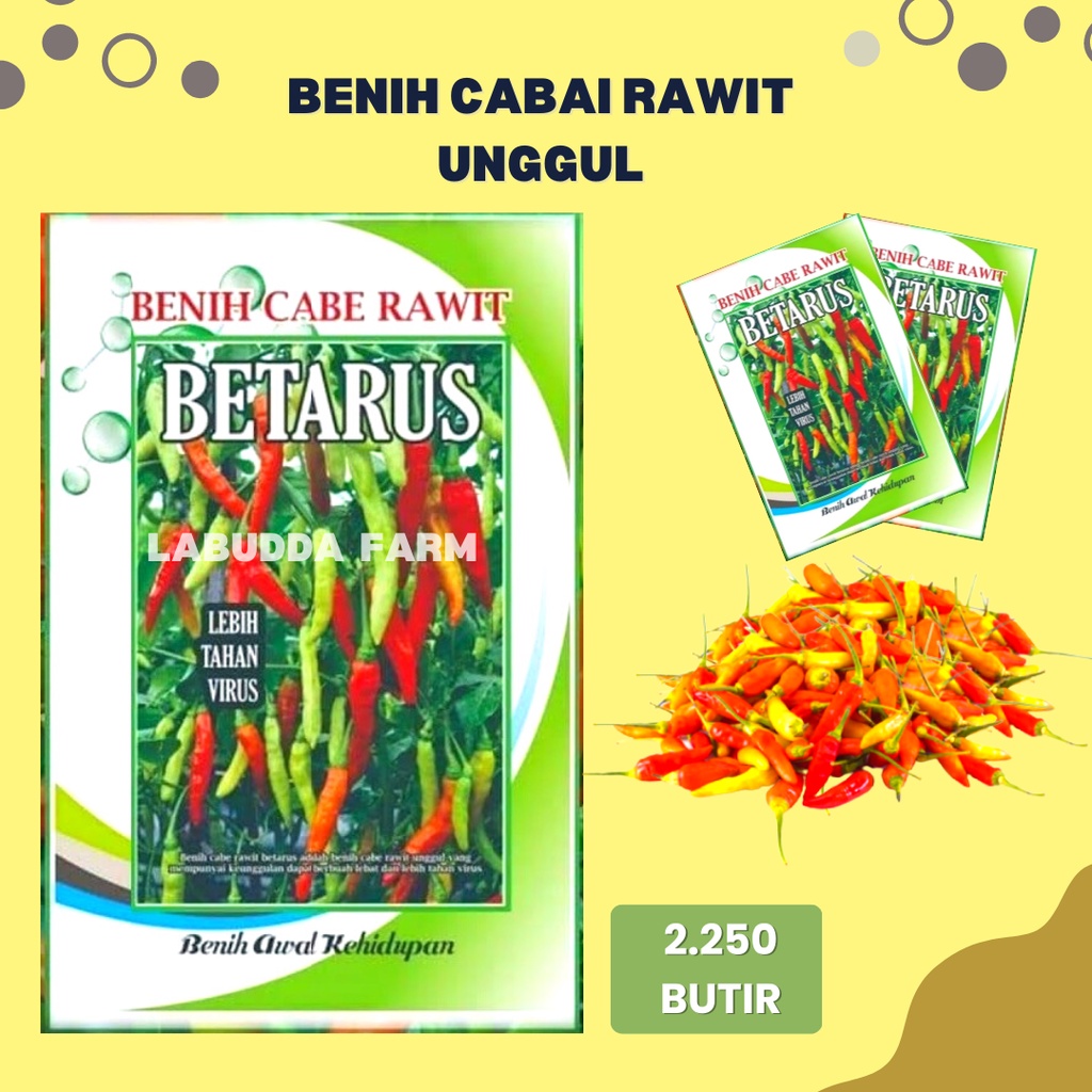 Bibit Cabe Betarus 10gr Original Pabrik Benih Tahan Virus BETARUS - Bibit Cabe Rawit Unggul - Bibit 