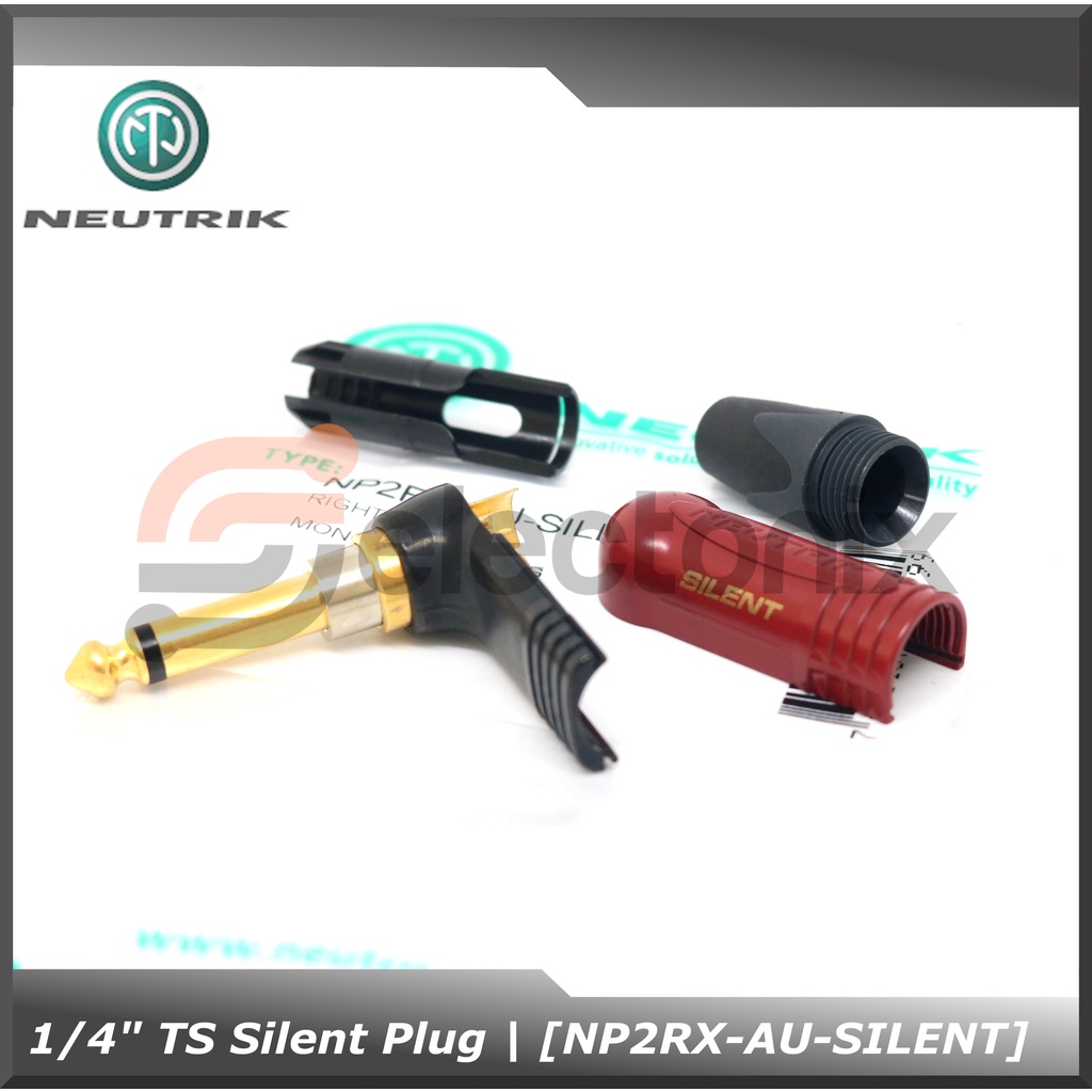 Jack 1/4&quot; Mono Silent Plug | Neutrik [NP2RX-AU-SILENT]