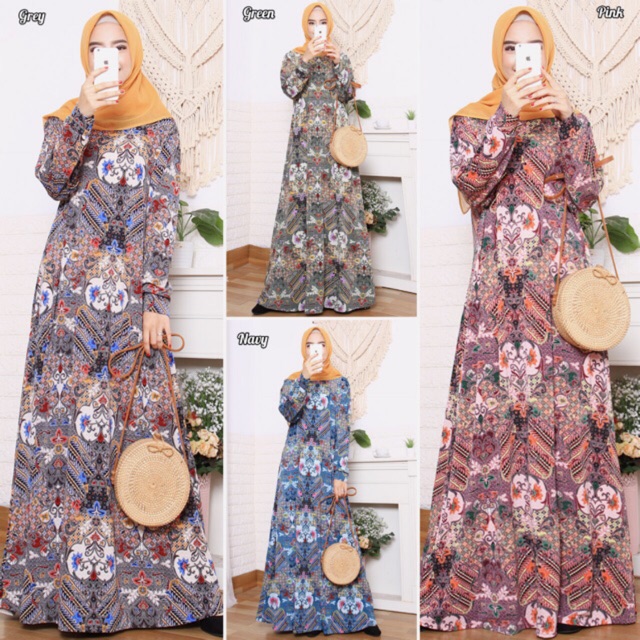 Dress Bumil - LD110 Gamis Lemon Skin BATIK / Gamis Bumil / XXL / R.9 - 023-4983