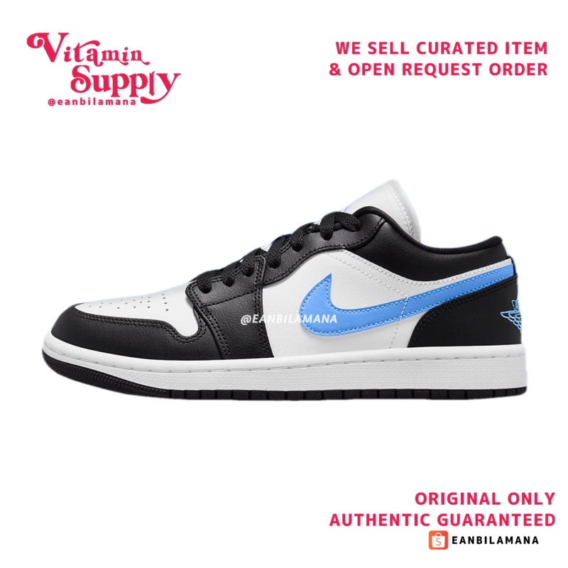 AIR JORDAN 1 LOW WMNS 'BLACK UNIVERSITY BLUE'