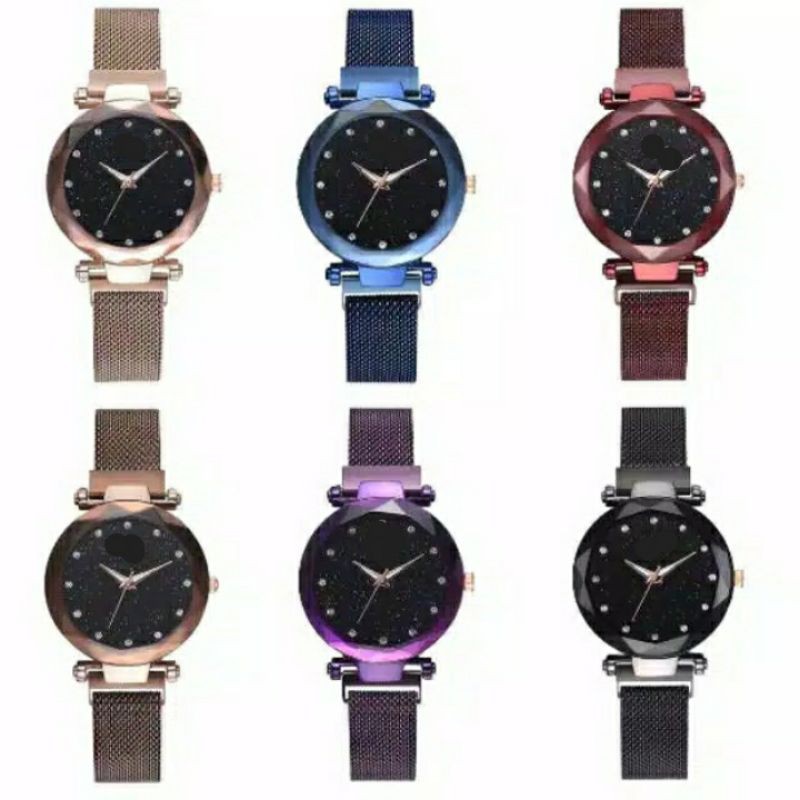 Jam  analog magnet kristal pasir aneka warna