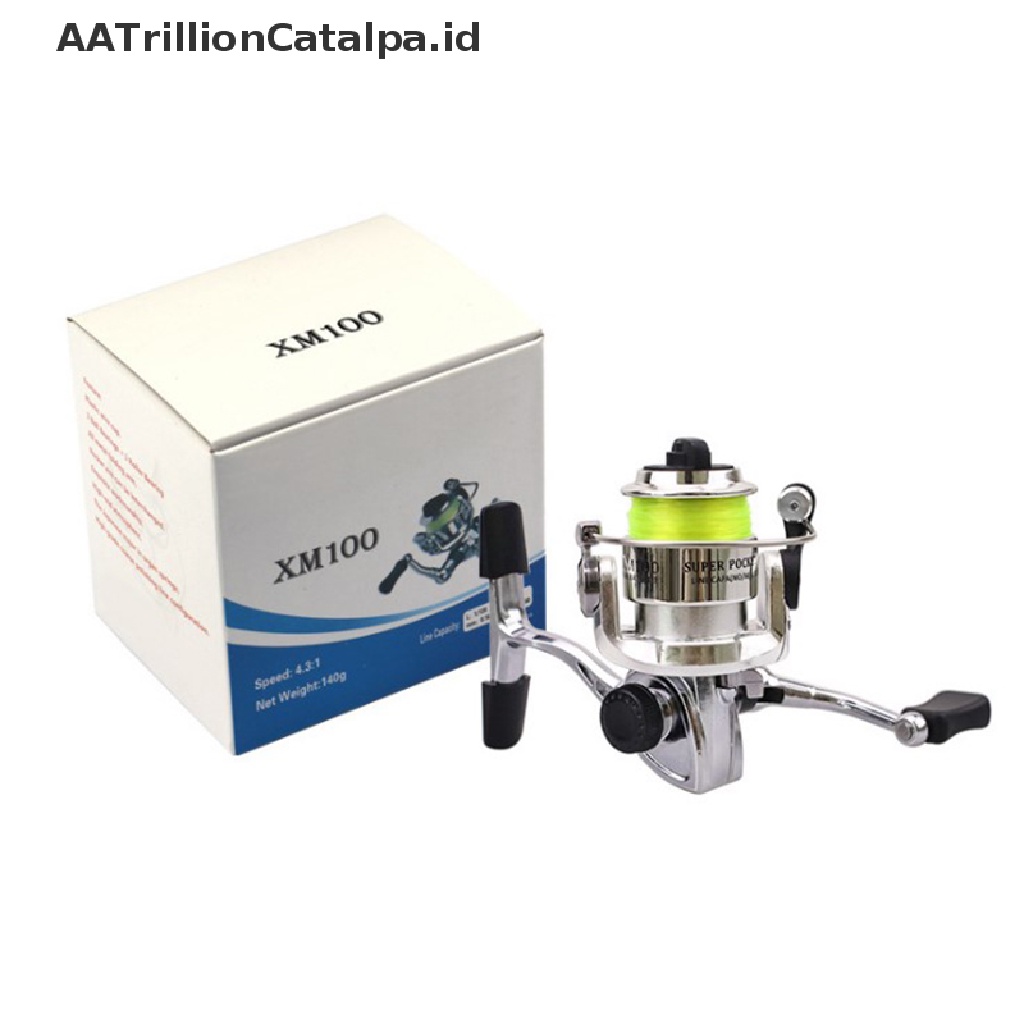 Aatrillioncatalpa Reel Pancing Mini 100 Bahan Metal Ukuran Saku 4.3: 1