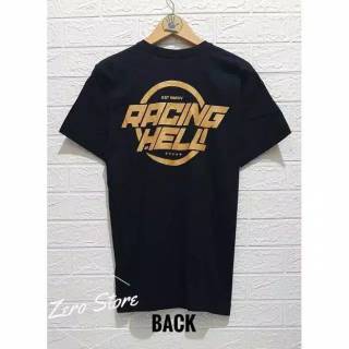  KAOS  T SHIRT DISTRO RACING  HELL  BLACK GOLD Shopee 