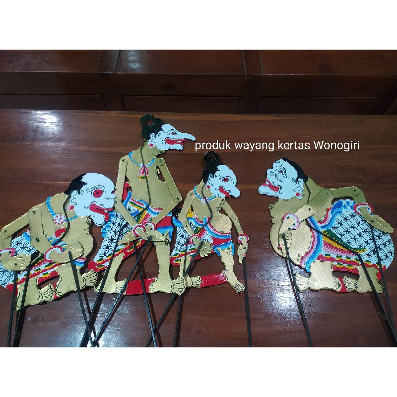 Punakawan/PUNOKAWAN Emas SEPAKET murah,,wayang kulit kertas mainan edukasi ukuran standar pentas ped