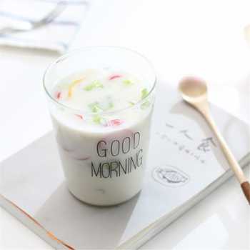 Original Gelas kopi double wall cangkir kopi teh double wall coffee glass mug double wall unik-Good Morning Black