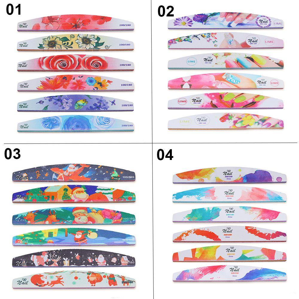 R-flower Nail File New Alat Paku Set Bunga Warna100 180