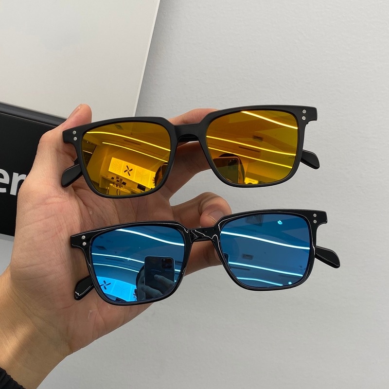 （YUZHU）COD Kacamata Hitam Pria/Wanita Retro Gaya Sempit Frame Kacamata Murah Sunglasses