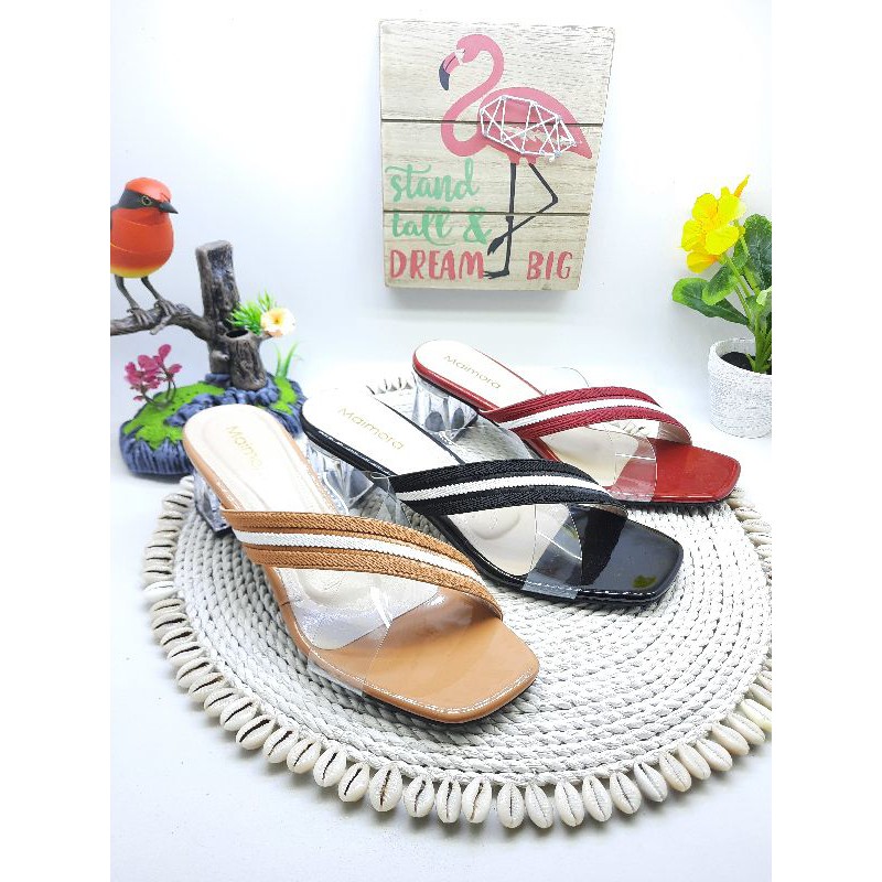 SANDAL WANITA HEELS KACA/ SENDAL WANITA HEELS KACA