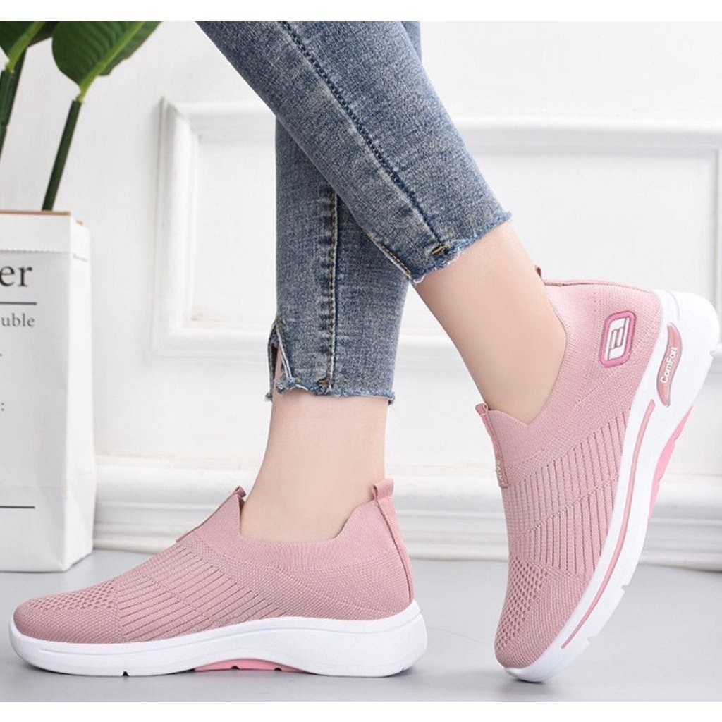 TOPGROSIR LV0152 Sepatu Sneakers Wanita Import Terbaru / Sepatu Kanvas Tebal / Lentur Fashion Kekinian