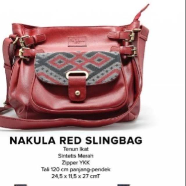 Tas Slingbag Nakula Black & Maroon-the Warna