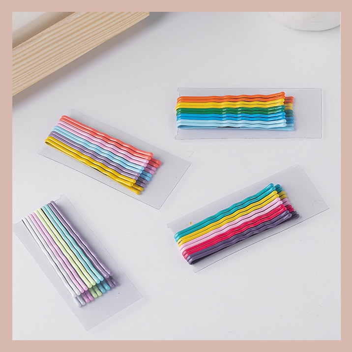 10pcs / set Jepit Rambut Warna Permen Gaya Korea Untuk Anak Perempuan