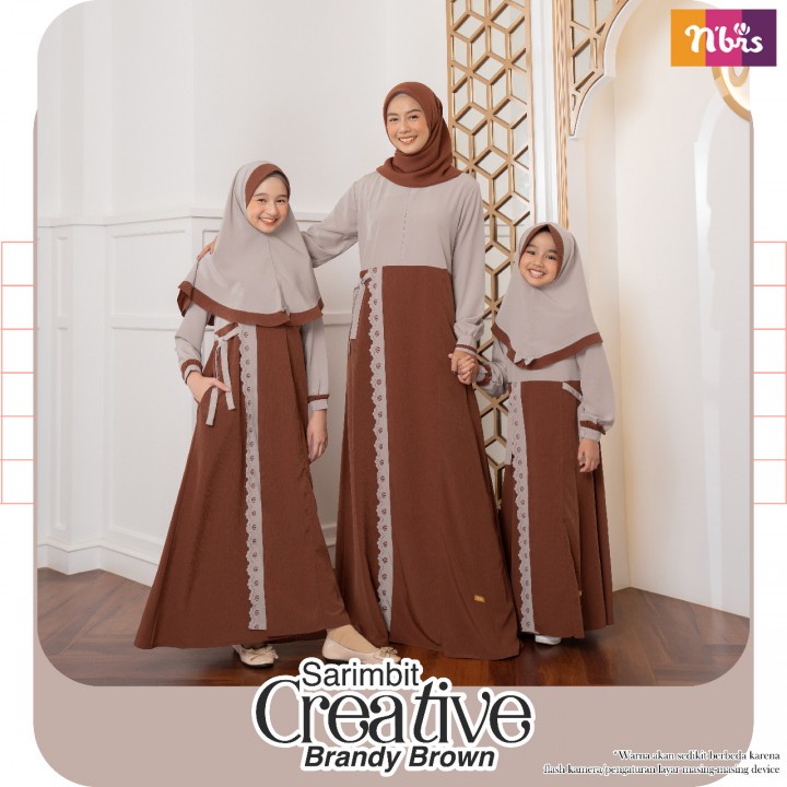 Sarimbit Keluarga Nibras Gamis Couple 2022 Creative Brandy Brown Terbaru