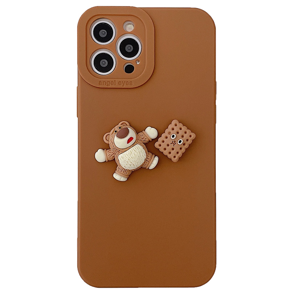 Beruang biskuit kartun lucu cocok untuk cangkang pelindung ponsel iphone13, 13pro, 13pro max
