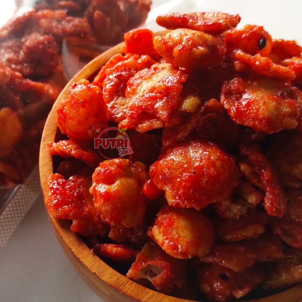 Keripik Emping Melinjo 500gr Pedas Manis Kriuk