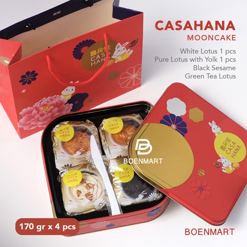 Casahana Mooncake Malaysia isi 4 (Merah)