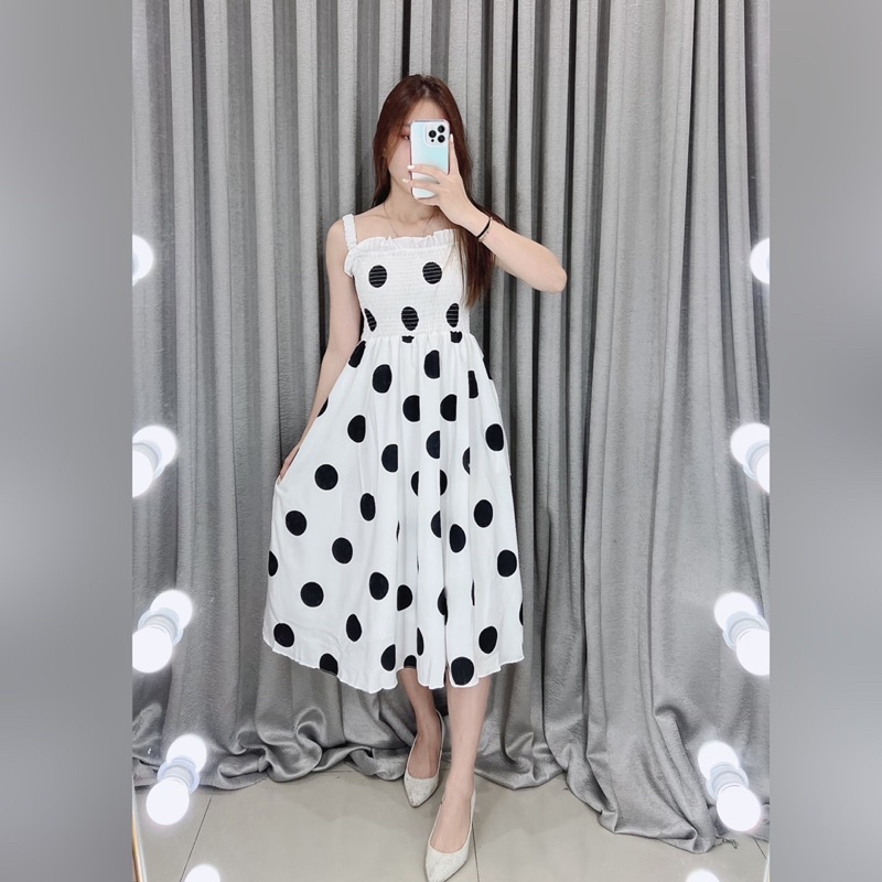 Polkadot flare dress 1570 | Dress polkadot